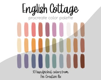 Paleta kolorów English Cottage Procreate, 30 kolorów (do pobrania w wersji cyfrowej)