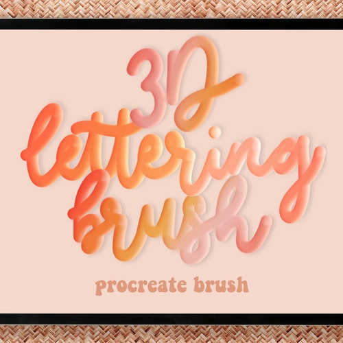 3D Lettering Brush Digital Brush Instant Download Lettering Etsy