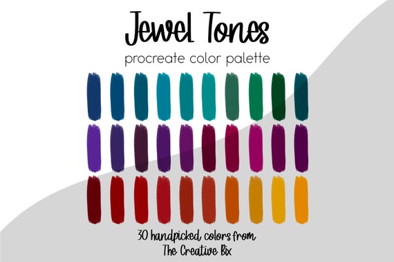 Jewel Tones Procreate Palette 30 Colors Color Palette Etsy