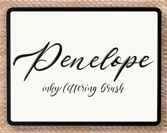 Penelope Inky Classic Lettering Calligraphy Brush, Digital Brush, Instant Download, Art, Artist