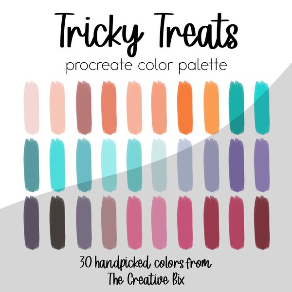Tricky Treats Procreate Palette, 30 colors, Color Palette, Procreate, Instant Download, Digital Download