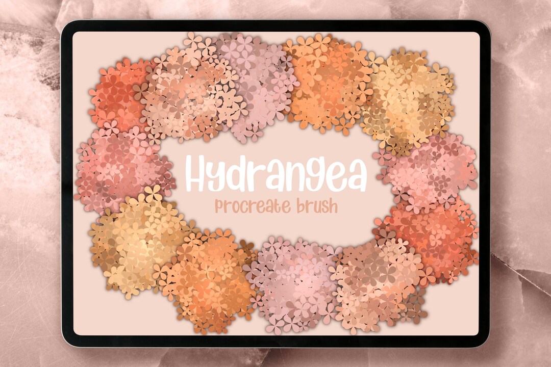 Hydrangea Flower Procreate Brush, Rainbow Floral Brush (digital ...