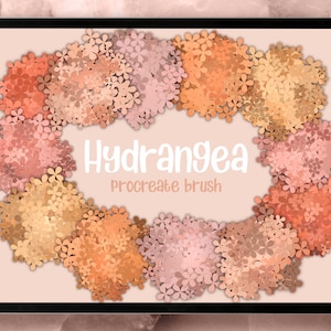 Hydrangea Flower Procreate Brush, Floral Brush, Digital Brush, Instant Download, Rainbow Brush
