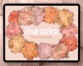 Hydrangea Flower Procreate Brush, Rainbow Floral Brush (Digital Download)