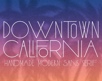 Downtown California Font, Hand Drawn, Handwritten Font, Instant Digital Download,  Quirky Craft Font, Playful Ligature Typeface