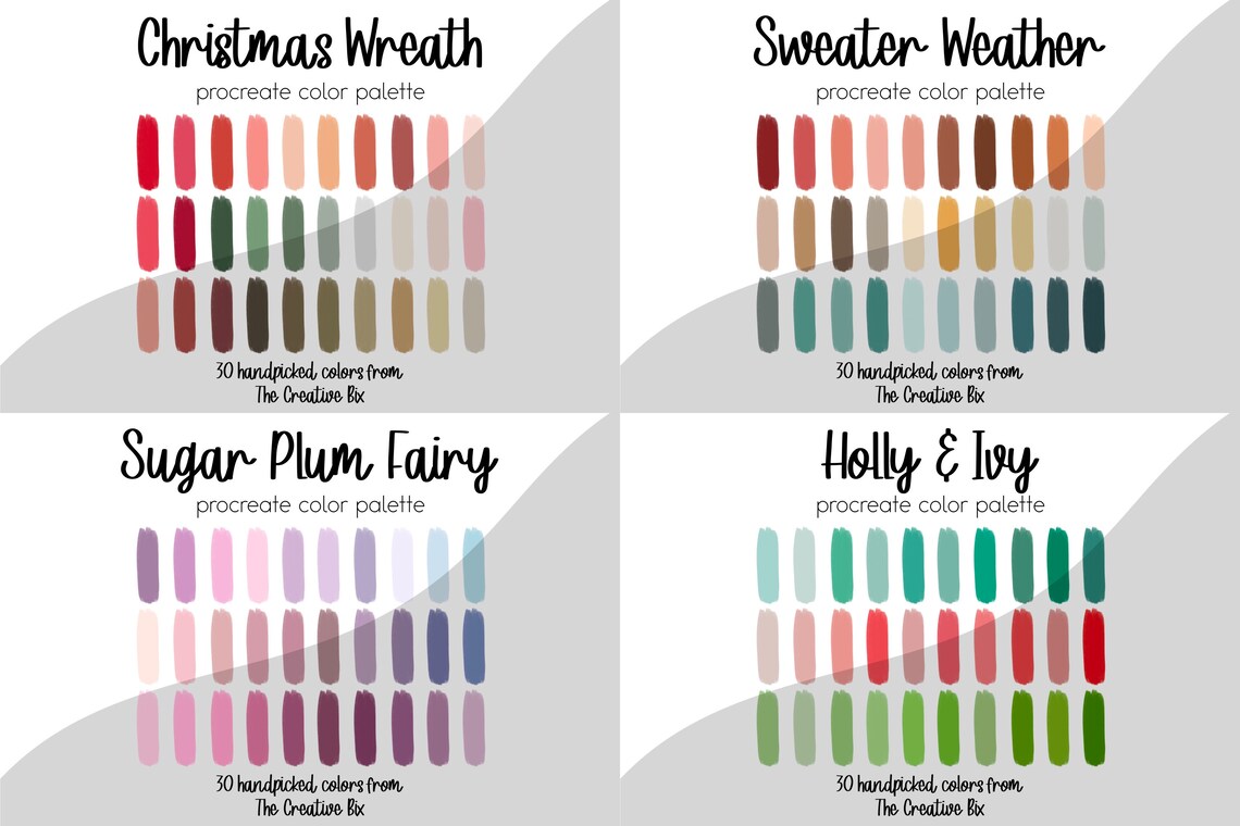 Winter Color Palette Bundle for Procreate, 420 Colors, Swatches ...