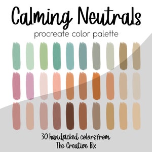 Calming Neutrals Procreate Palette, 30 colors, Color Palette, Procreate, Instant Download, Digital Download