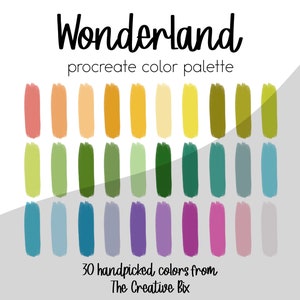 Wonderland Procreate Palette, 30 wunderliche Farben (Digitaler Download)