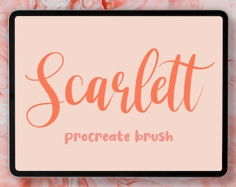 Scarlett Procreate Brush, Textured Lettering Brush (Digital Download)