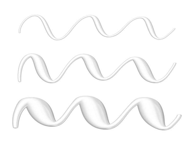 May include: Three white, wavy lines of different thicknesses, resembling a stylized wave pattern.