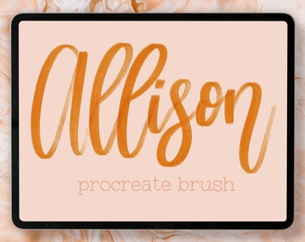Pędzel do kaligrafii Allison, pędzel teksturujący do Procreate (pobranie cyfrowe)