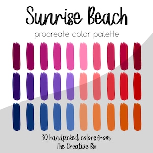 Sunrise Beach Procreate Palette, 30 colors, Color Palette, Procreate, Instant Download, Digital Download