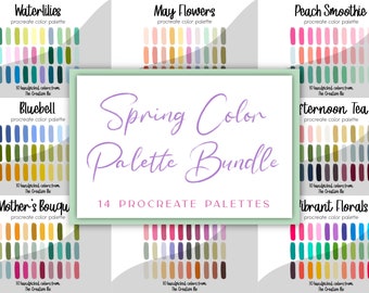 Spring Color Palette Bundle for Procreate, 420 colors, Swatches, Instant Download, Digital Download