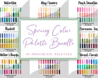 Spring Color Palette Bundle for Procreate, 420 colors, Swatches, Instant Download, Digital Download