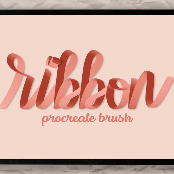 Ribbon Procreate Brush, Digital Brush, Instant Download, Lettering Brush