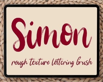 Simon Texture Lettering Calligraphy Brush, Digital Brush, Instant Download, Rough Grungy Brush