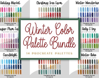 Winter Color Palette Bundle for Procreate, 420 colors, Swatches, Instant Download, Digital Download
