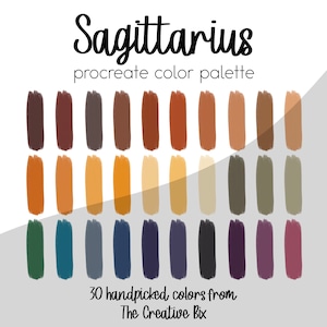 Sagittarius Zodiac Procreate Palette, Zodiac colors, 30 colors, Color Palette, Procreate, Instant Download, Digital Download