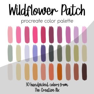 Wildflower Patch Procreate Palette, 30 colors, Color Palette, Procreate, Instant Download, Digital Download