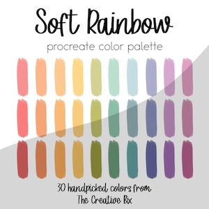 Soft Rainbow Procreate Palette, 30 couleurs, Palette de couleurs, Procréer, Téléchargement instantané, Téléchargement numérique