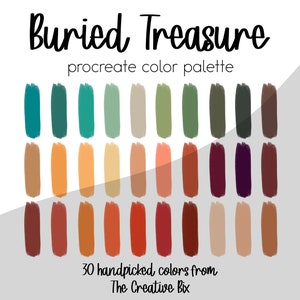 Buried Treasure Procreate Palette, 30 colors, Color Palette, Procreate, Instant Download, Digital Download