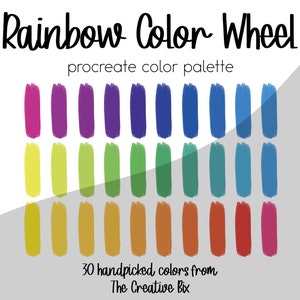 Rainbow Color Wheel Procreate Palette, 30 Farben (Digitaler Download)