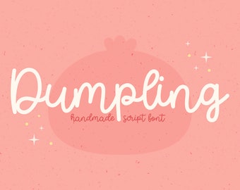 Dumpling Font, Hand Drawn Font, Handwritten Font, Instant Download, Digital Download, Script Font, Cursive Font, Monoline Font