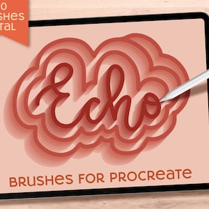 Echo-slagschaduwpenselen voor Procreate (digitale download)