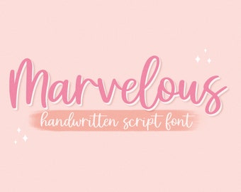 Marvelous Font, Hand Drawn Font, Handwritten Font, Instant Download, Digital Download, Script Font, Bounce Font, Brush Font