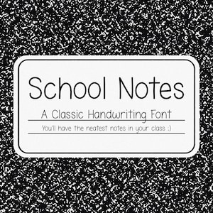 Fuente para notas escolares, dibujada a mano, fuente manuscrita, descarga digital instantánea, linda tipografía monolineal escrita a mano para planificadores