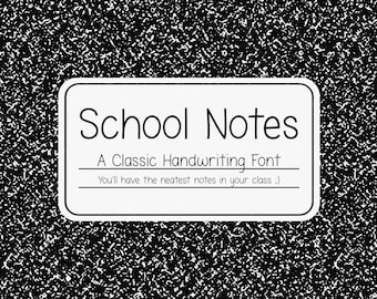School Notes Font: Hand-Drawn Monoline Typeface (Digital Download)