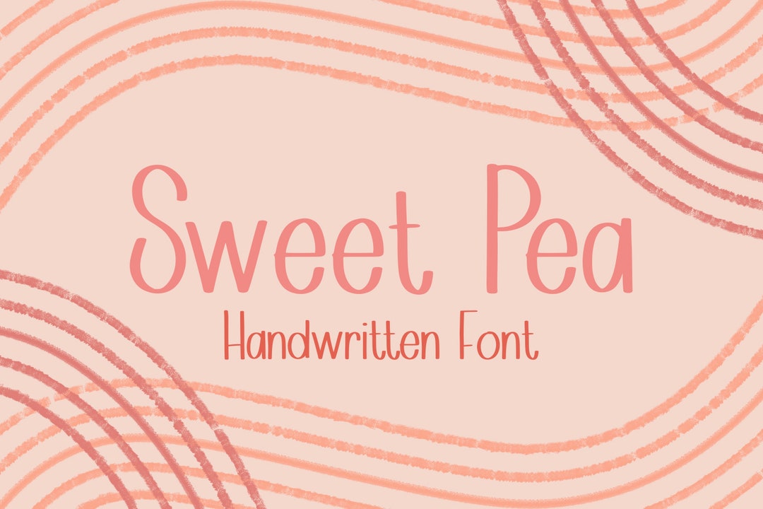 Pea Lettering Sweet Pea Font, Hand-drawn Lettering (digital Download) - Etsy