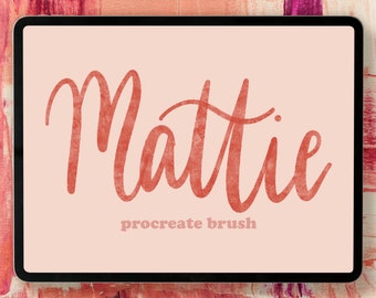 Mattie Calligraphy Brush, Digital Brush, Instant Download, Lettering Brush, Texture Brush