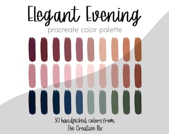 Eleganter Abend Procreate Farbpalette, reiche Töne (Digitaler Download)