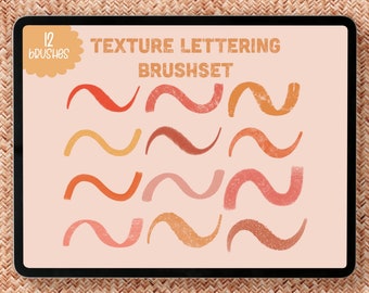 Texture Lettering Brushset for Procreate, Digital Brush, Instant Download, Lettering Brush, Calligraphy Brush, Digital Art