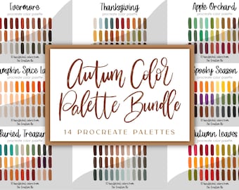 Autumn Color Palette Bundle for Procreate, 420 colors, Swatches, Instant Download, Digital Download