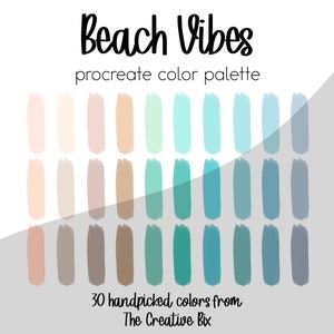 Beach Vibes Procreate Palette, 30 colors, Color Palette, Procreate, Instant Download, Digital Download