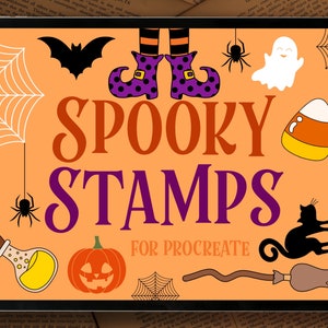 Spooky Halloween Procreate Stamps-penseel (digitale download)