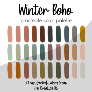 Winter Boho Procreate Palette, 30 colors, Color Palette, Procreate, Instant Download, Digital Download