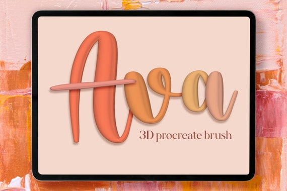 Ava 3D Lettering Procreate Brush (Digital Download)