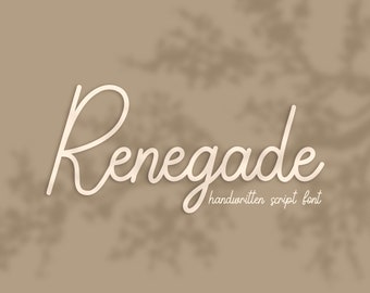 Renegade Font, Hand Drawn Font, Handwritten Font, Instant Download, Digital Download, Script Font, Cursive Font, Monoline Font