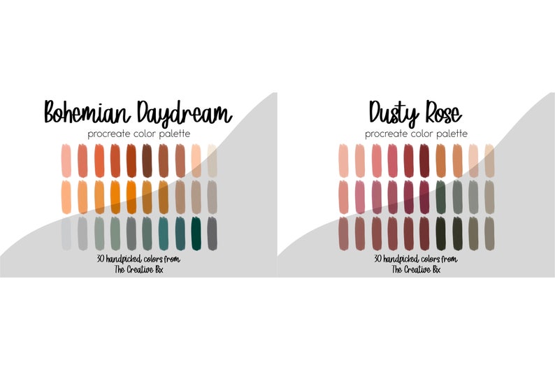 Boho & Neutrals Color Palette Bundle for Procreate, 420 Colors ...