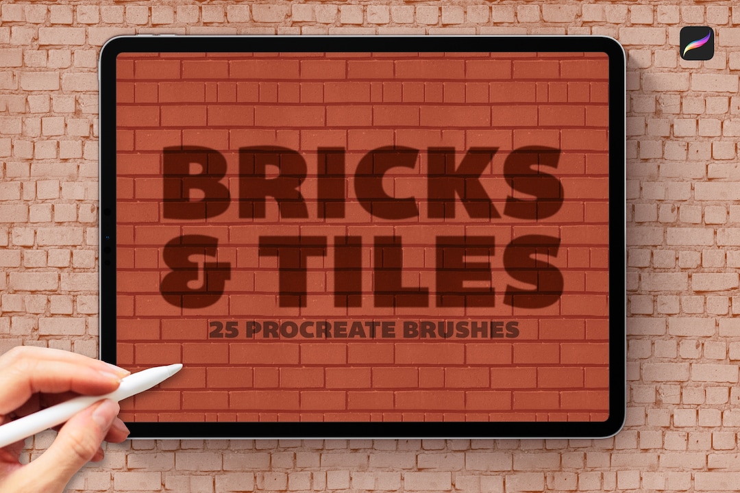 Bricks & Tiles Texture Brushes, Procreate Brushset, Digital Download