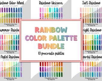 Rainbow Color Palette Bundle, 300 Colors for Procreate (Digital Download)