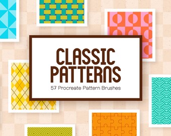 Procreate Brushes: 57 Classic Seamless Patterns (Digital Download)