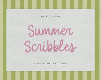 Summer Scribbles Font, Whimsical Handwritten Script Typeface (Digital Download)