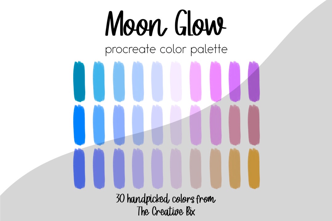Moon Glow Procreate Color Palette, 30 Pastel Rainbow Colors (digital ...