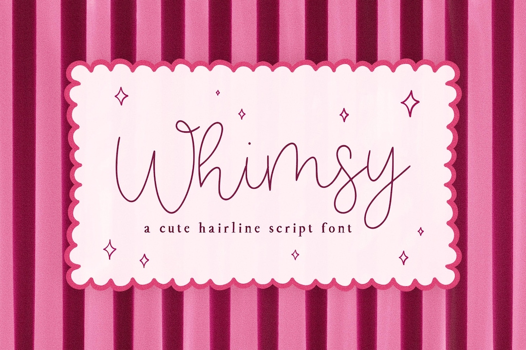 Whimsy Script Font, Hand Drawn Monoline (digital Download) - Etsy