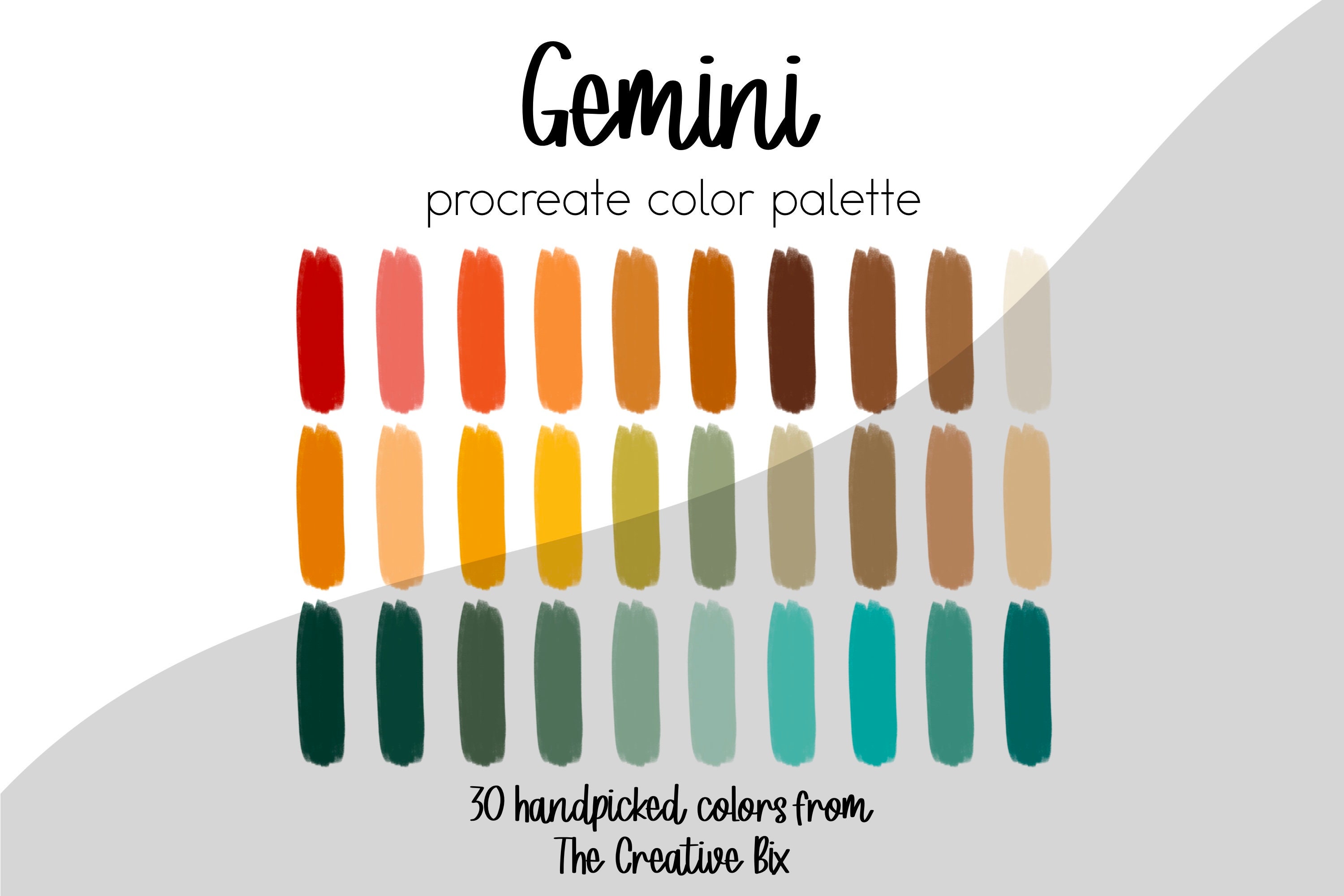 Gemini Zodiac Procreate Palette Zodiac kleuren 30 kleuren Kleurenpalet Procreate Instant Download Digitale Download