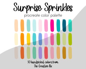 Surprise Sprinkles Procreate Palette, 30 Bright Colors (Digital Download)